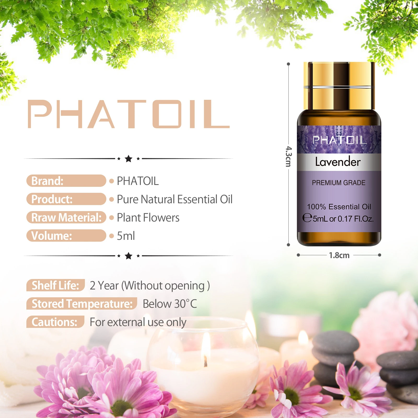 PHATOIL 15 pièces ensemble d'huiles essentielles arôme végétal naturel huiles essentielles diffuseur Eucalyptus vanille menthe lavande Rose huile d'arbre à thé 3