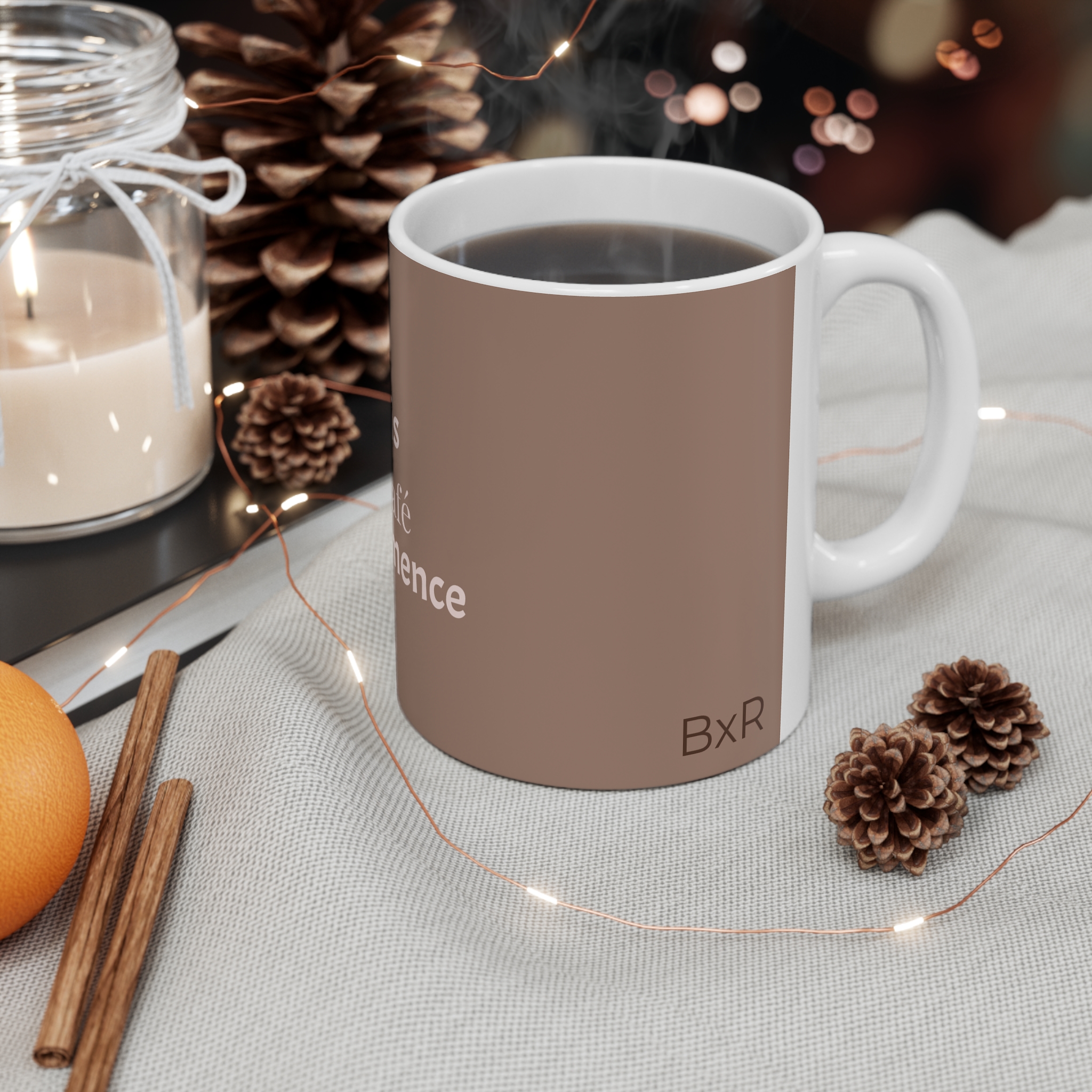 Mug Brun clair BxR - Respire, Bois ton Café, Recommence – Image 4