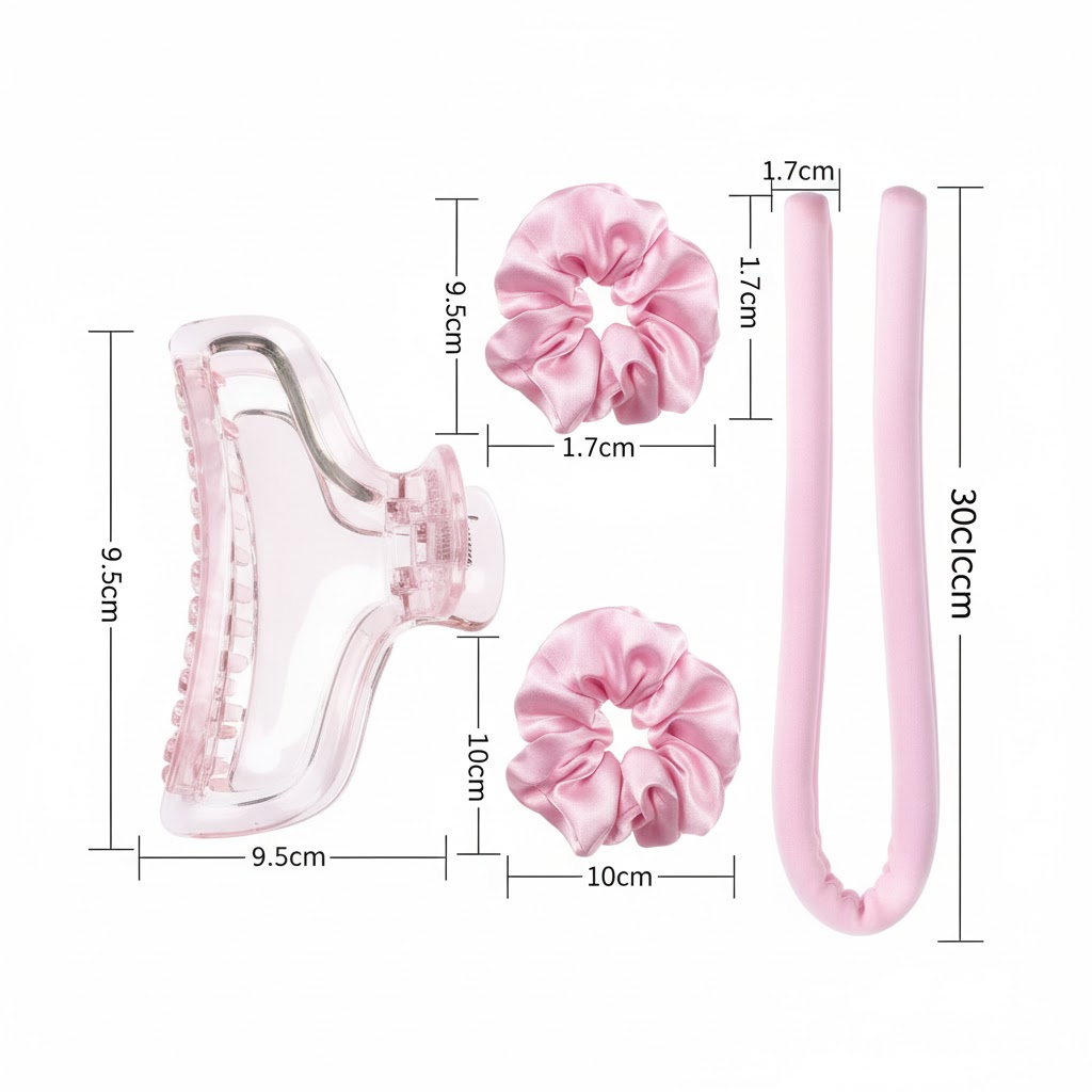 Ensemble beauté de nuit en satin 9 pièces – Image 2