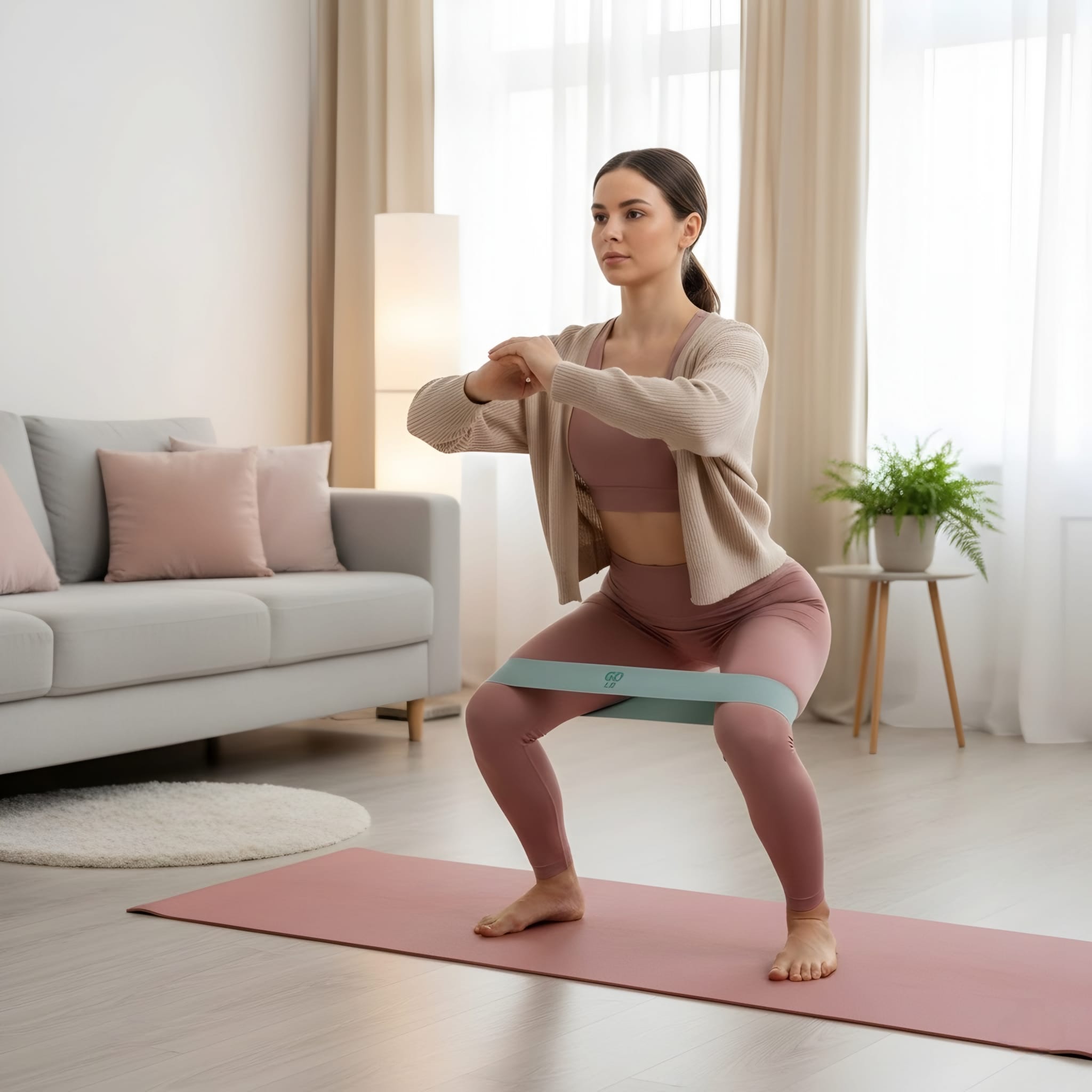 Bande de Résistance de Hanche Antidérapante – Fitness, Pilates et Yoga – Image 7